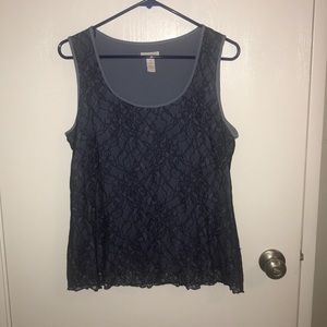 Blue Lace Tank Top